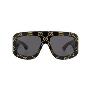 Gucci Shield-Frame Recycled Acetate Sunglasses Black Mens